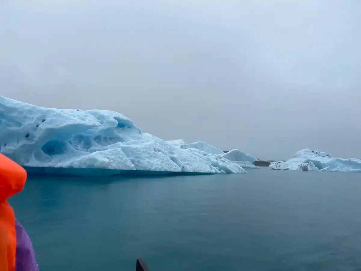 A glimpse of Jokulsarlon glacier while circumnavigating Iceland.