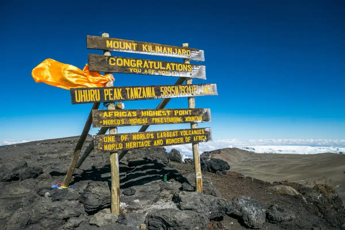 Uhuru Peak, Mount Kilimanjaro, Africa's highest point. Photo by Jacek_Sopotnicki via iStock by Getty Images