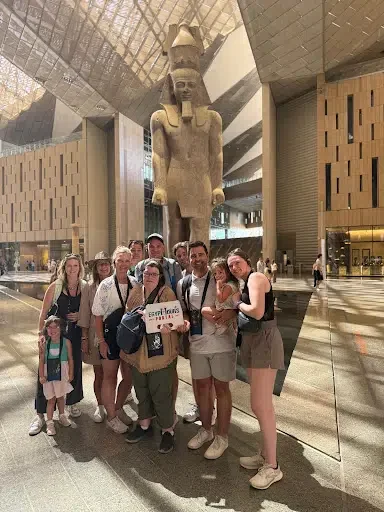 Tour Group at The Grand Egyptian Museum. Part of a perfect day in Cairo.
