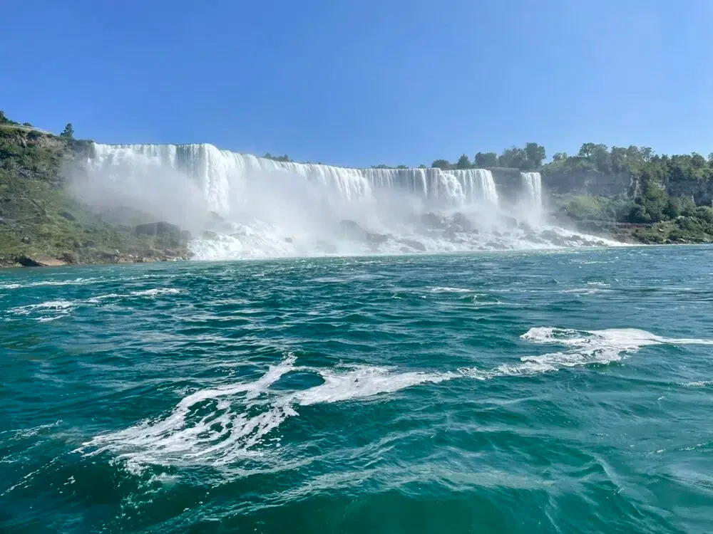 Sailing past American Falls