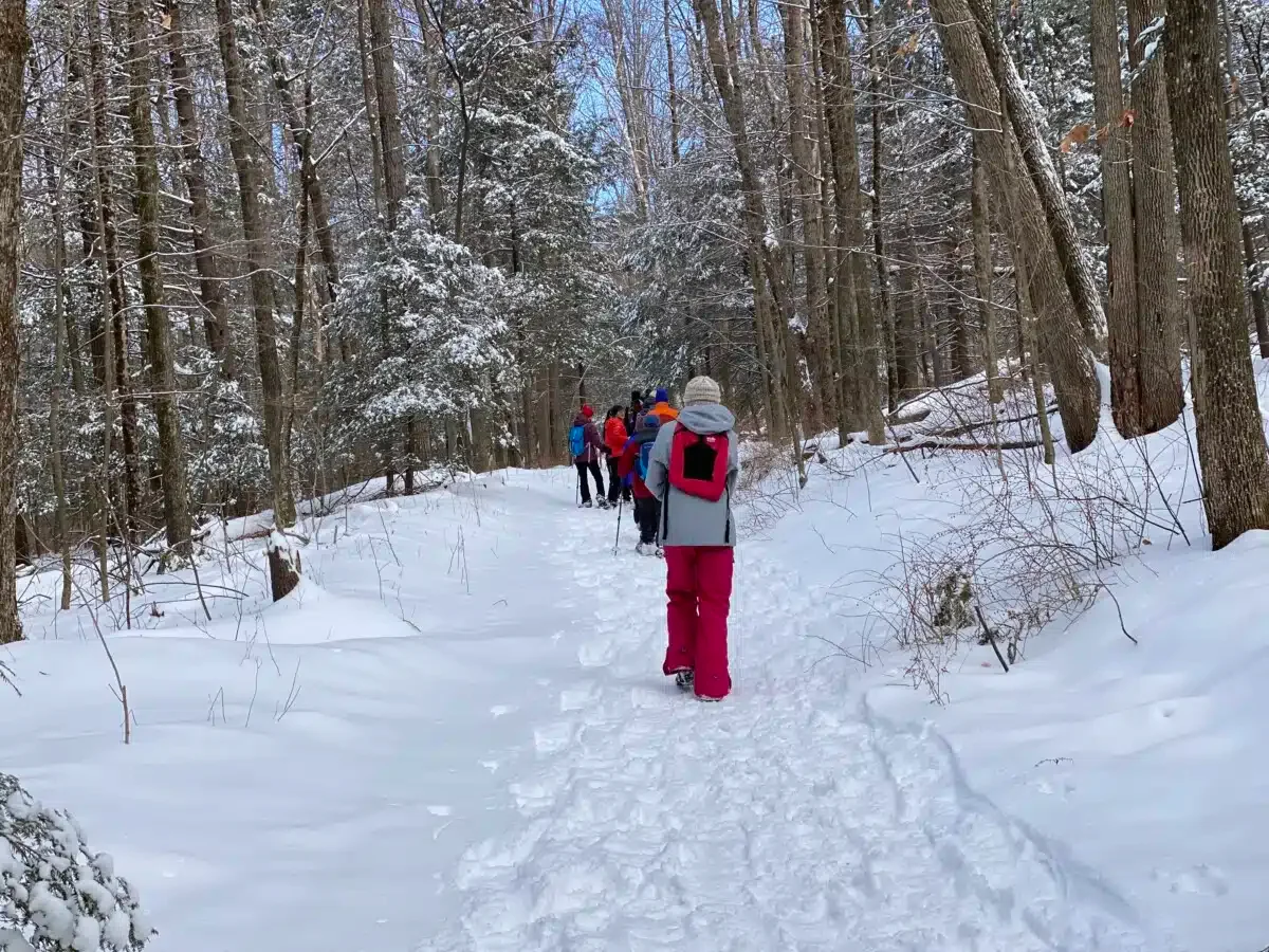 Snowshoeing near Kripalu Center.