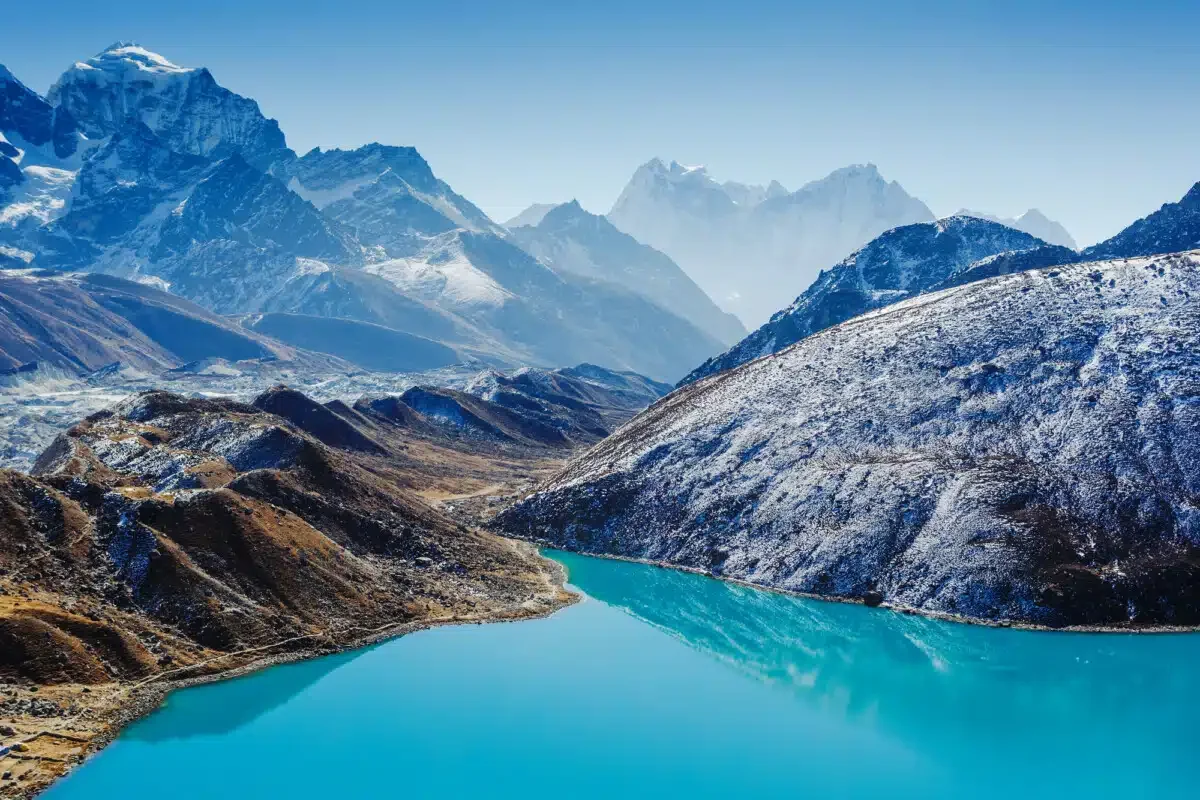 Gokyo Lake with Ngozumba glacier. Photo courtesy DepositPhotos
