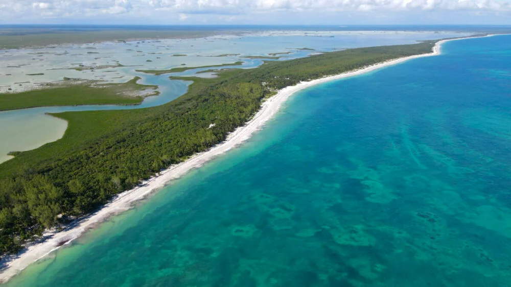 an aerial view of Sian Ka'an Biosphere Reserve