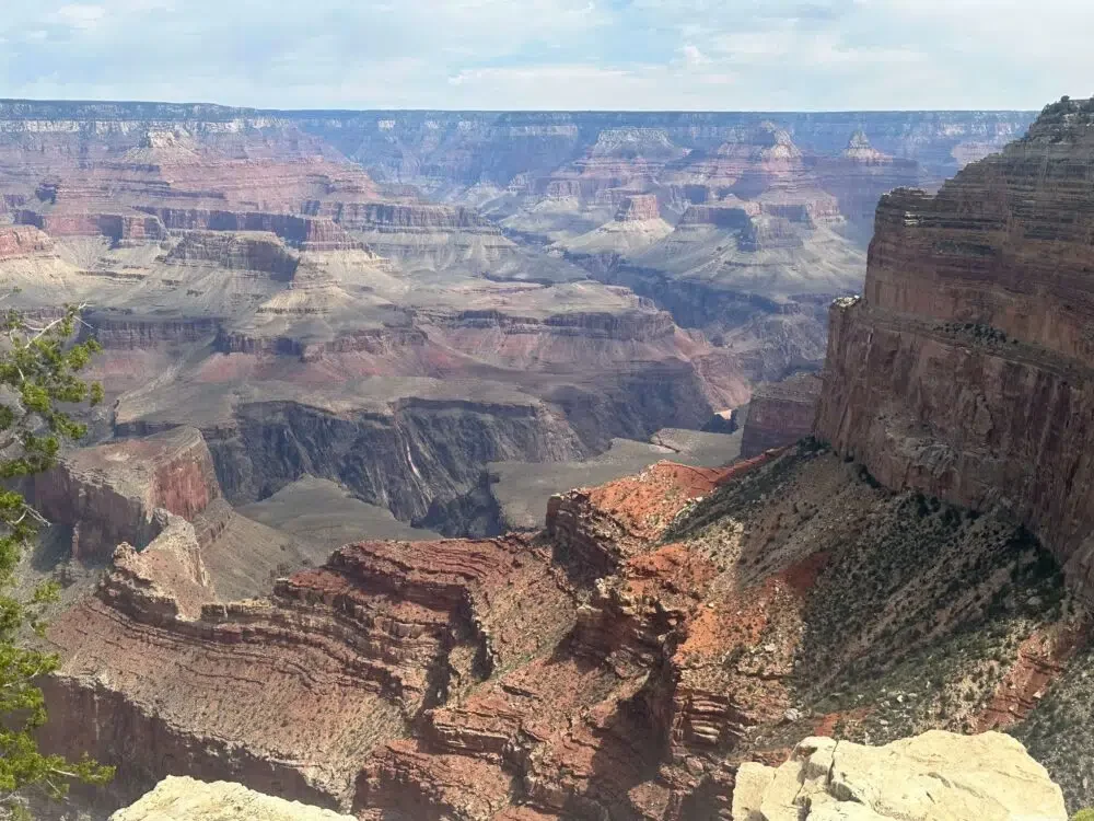 Biking along the Grand Canyon offers stunning views, such at this one at Mojave Point. Credit: Geri Koeppel
