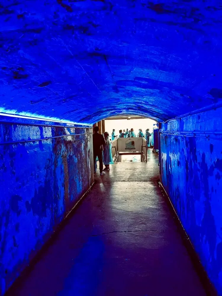 Blue tunnel in Journey Behind the Falls