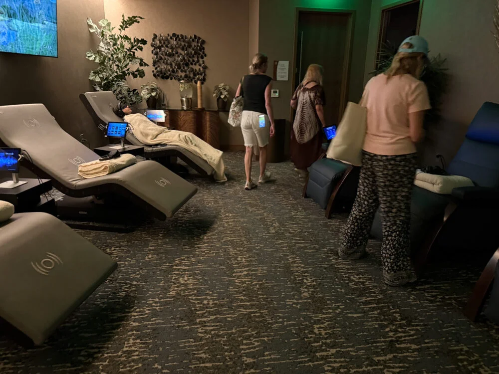 women in a relaxation lounge