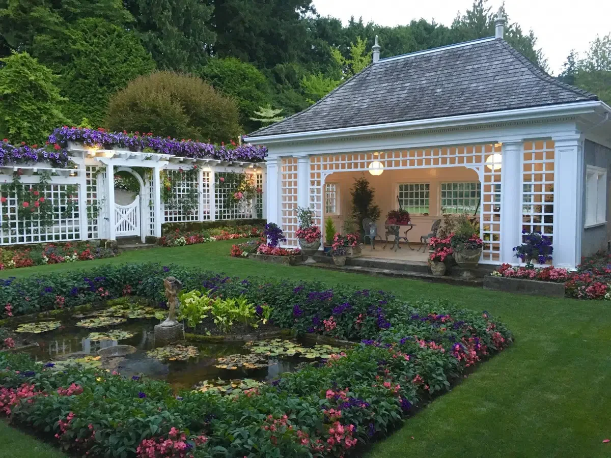 afternoon tea across canada - Take tea in a garden house overlooking one of the most beloved gardens of western Canada, Butchart Gardens, east of Vancouver. Photo by Catherine Parker