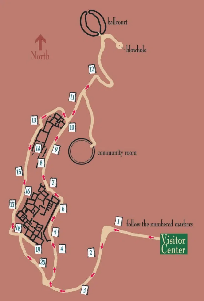 Map of Wupatki National Monument - Northern Arizona Road Trip