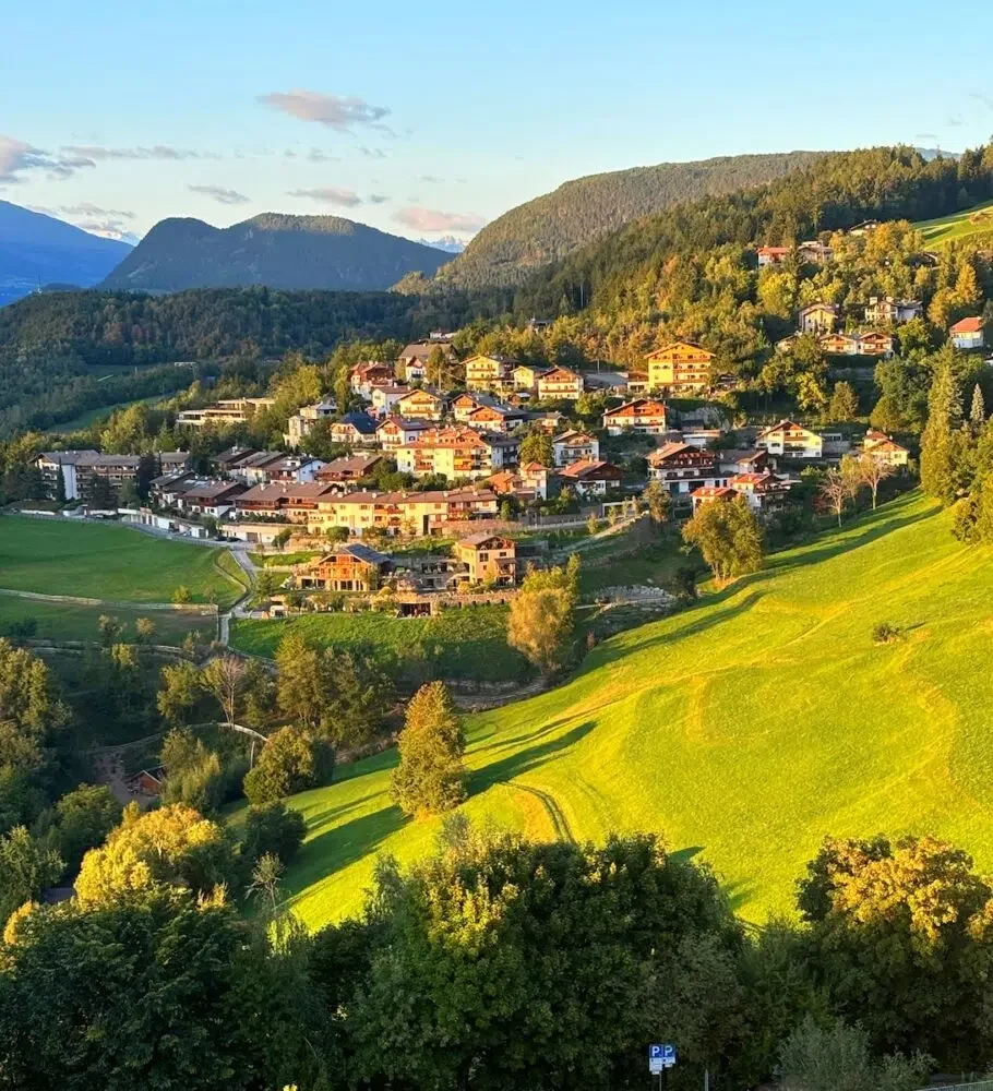 Hillside town in the Dolomites