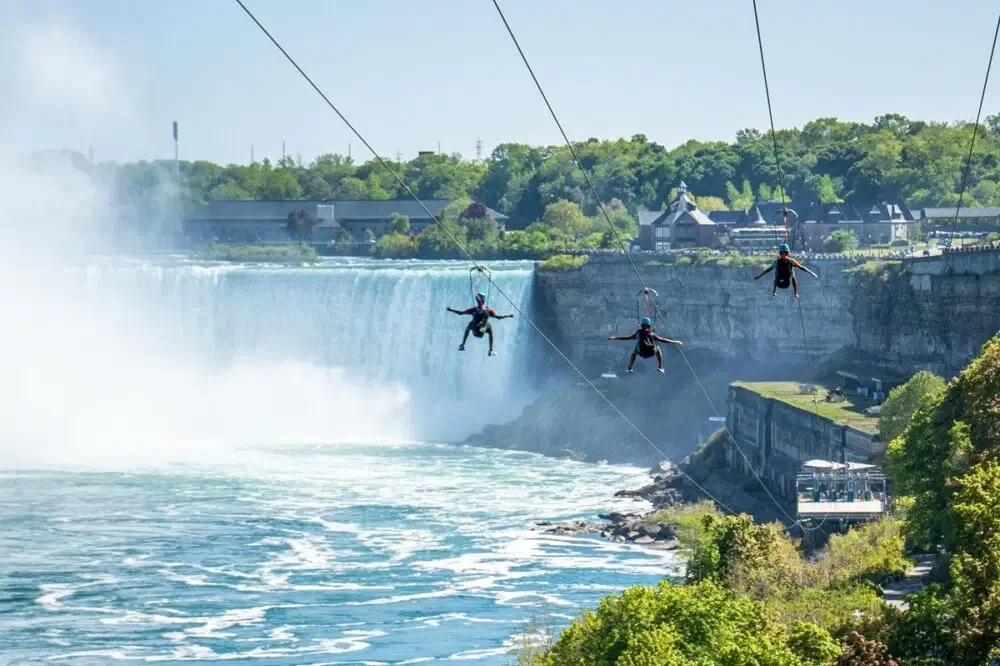Ziplining along Niagara Falls