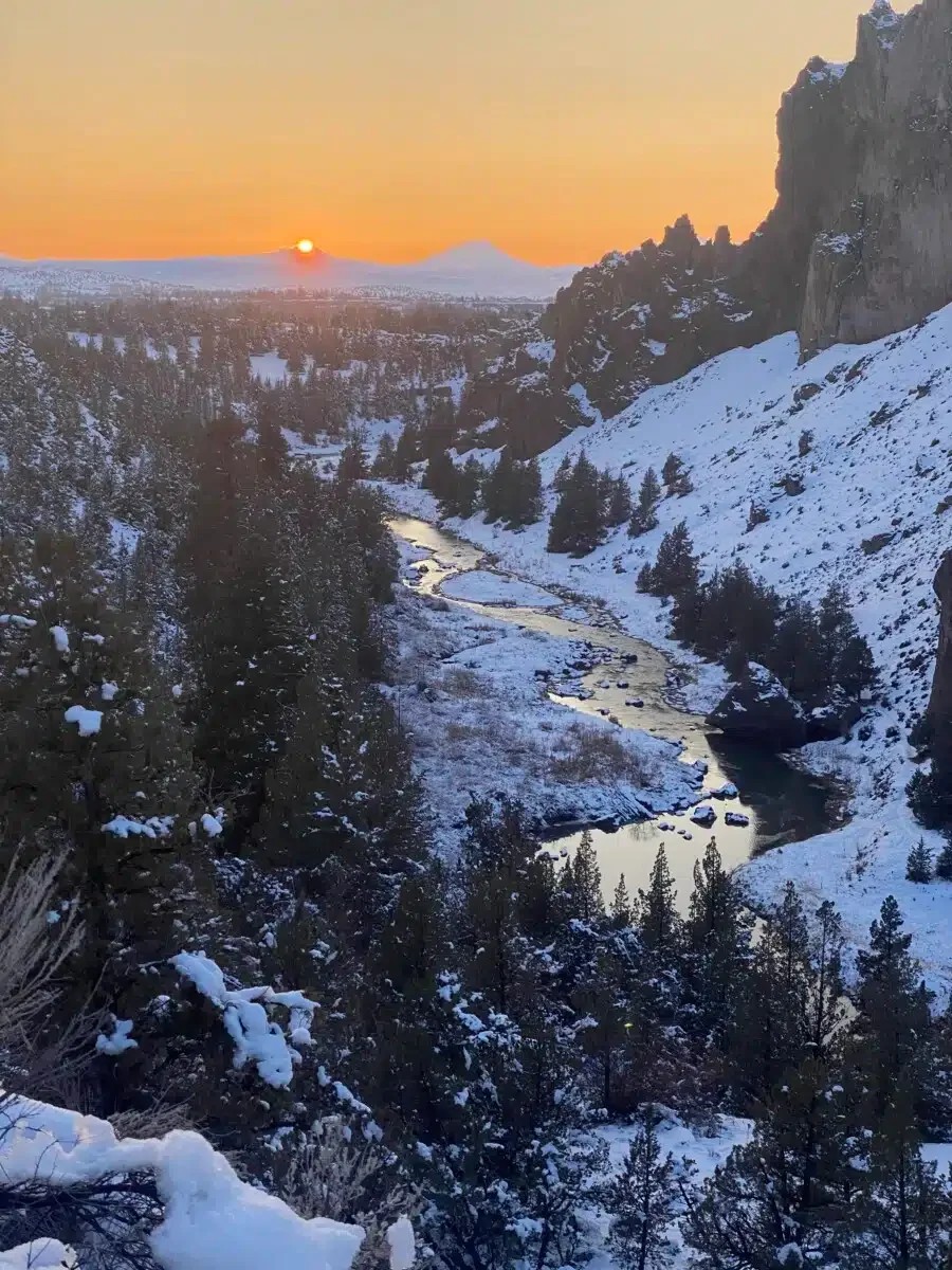 Smith Rock at sunset.